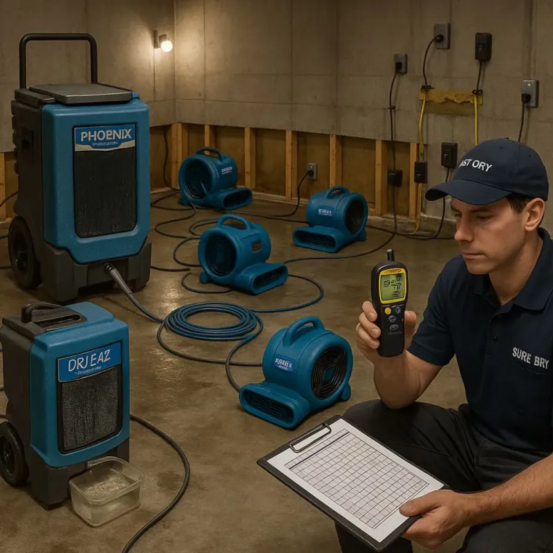 Structural Drying and Dehumidification process in Dexter, NM